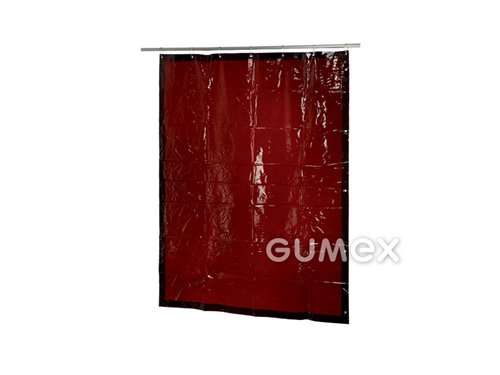 Schweißvorhang mit Stahlbügelringen, Breite 1400mm, Länge 1800mm, bronzefarben transparent, 
